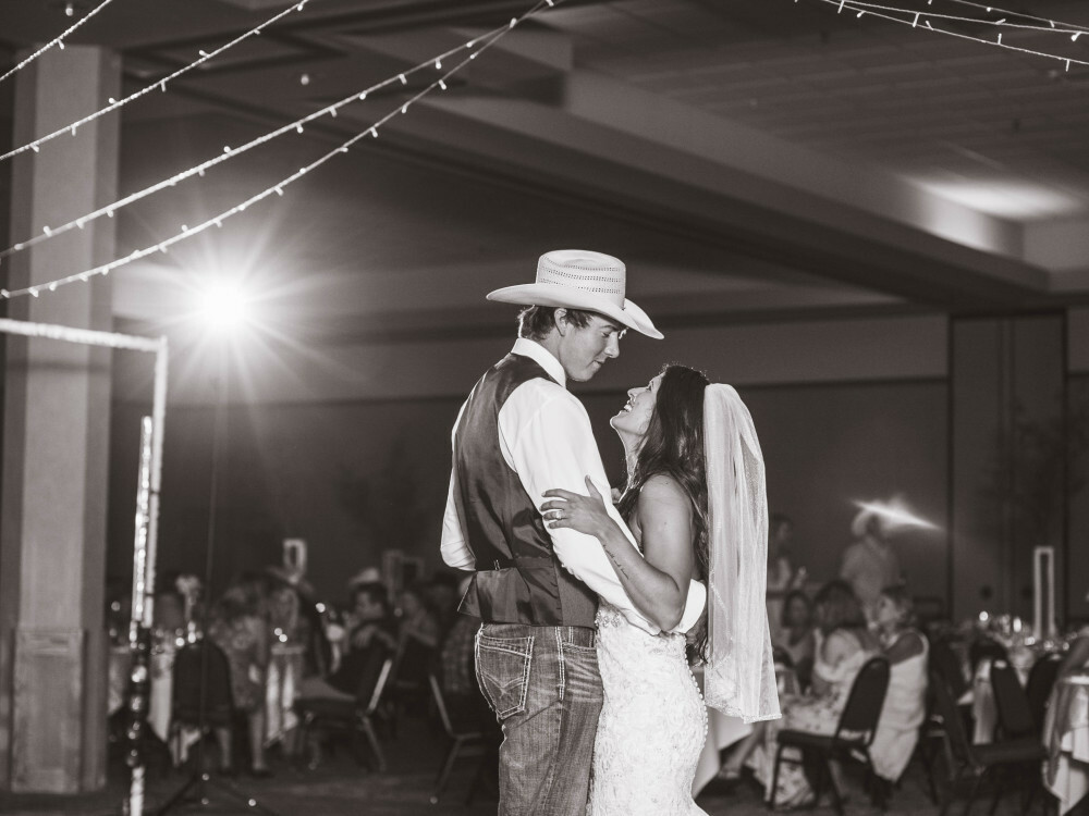 Bride & Groom dancing at Spearfish Convention Center Wedding